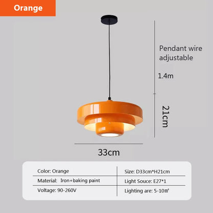 Medieval Retro LED Ceiling Chandelier Orange Pendant Lamp Dining Room Restaurant Home Decor Lighting for Cafe Bar Hanging Lights