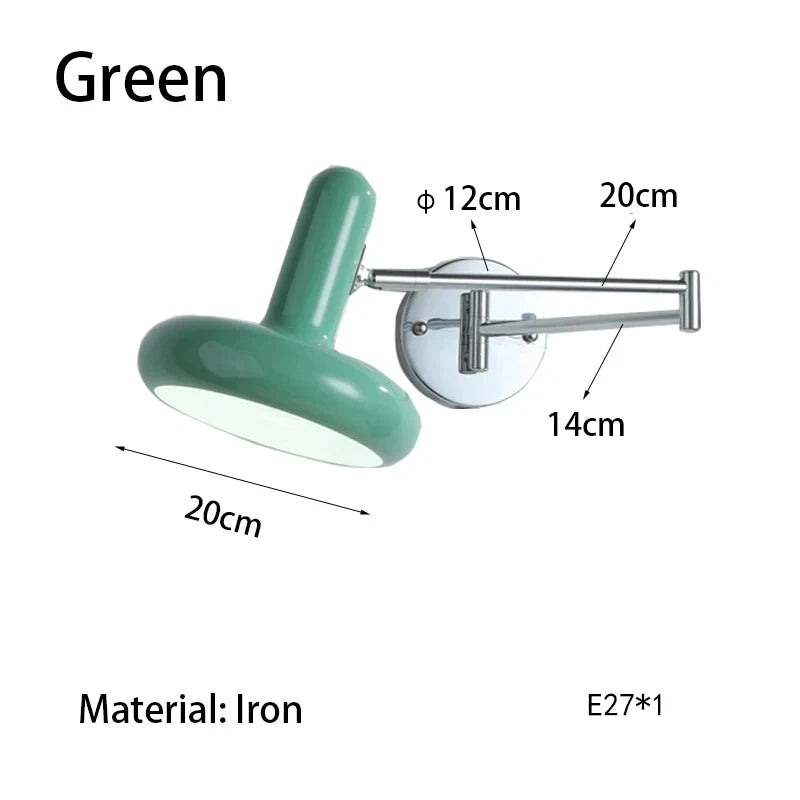 Nordic Modern Retractable Rotatable Swinging Retractable Wall Lamp Bedroom Bedside Lamp Sliding Reading and Working Lamp