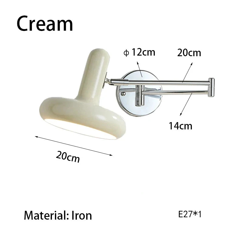 Nordic Modern Retractable Rotatable Swinging Retractable Wall Lamp Bedroom Bedside Lamp Sliding Reading and Working Lamp
