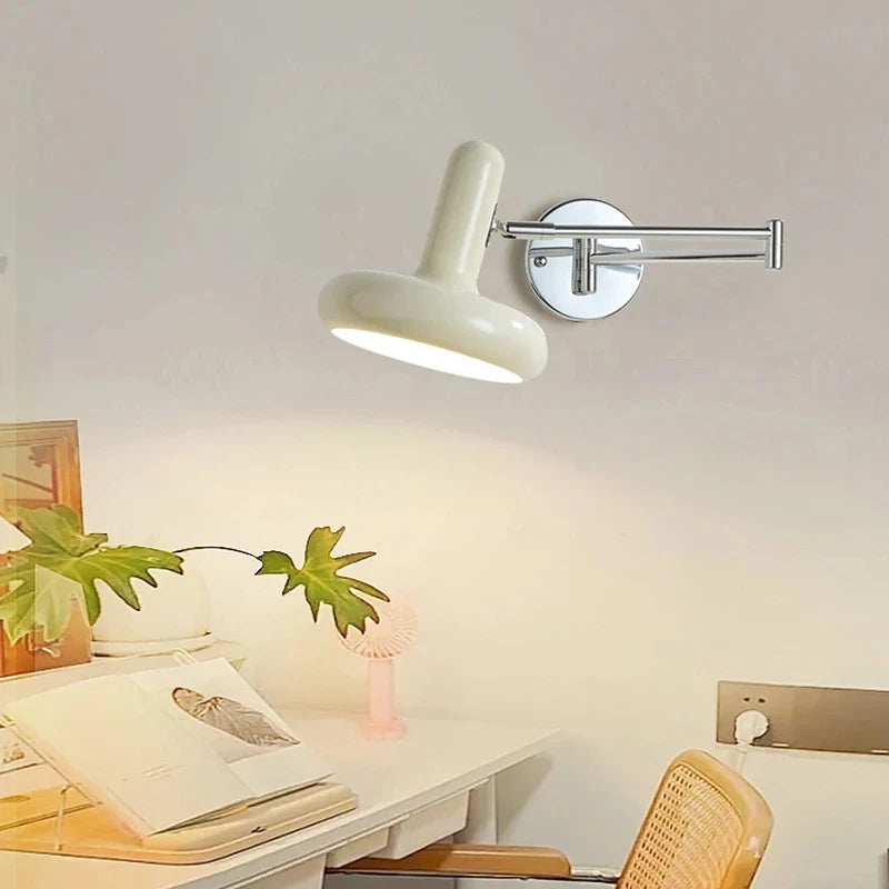 Nordic Modern Retractable Rotatable Swinging Retractable Wall Lamp Bedroom Bedside Lamp Sliding Reading and Working Lamp