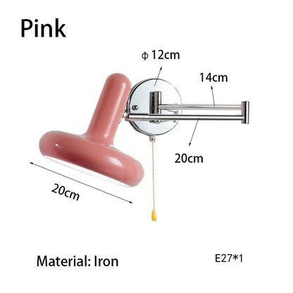 Nordic Modern Retractable Rotatable Swinging Retractable Wall Lamp Bedroom Bedside Lamp Sliding Reading and Working Lamp