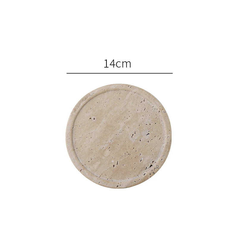 Elegant Beige Travertine Marble Tray - Perfect for Perfume, Candles, Jewelry & More | Versatile Vanity & Serving Tray for Home Decor
