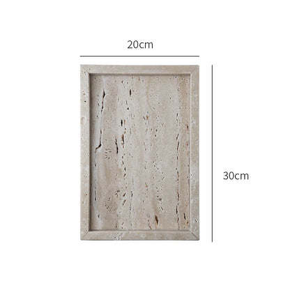 Elegant Beige Travertine Marble Tray - Perfect for Perfume, Candles, Jewelry & More | Versatile Vanity & Serving Tray for Home Decor