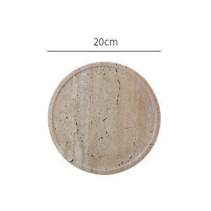 Elegant Beige Travertine Marble Tray - Perfect for Perfume, Candles, Jewelry & More | Versatile Vanity & Serving Tray for Home Decor