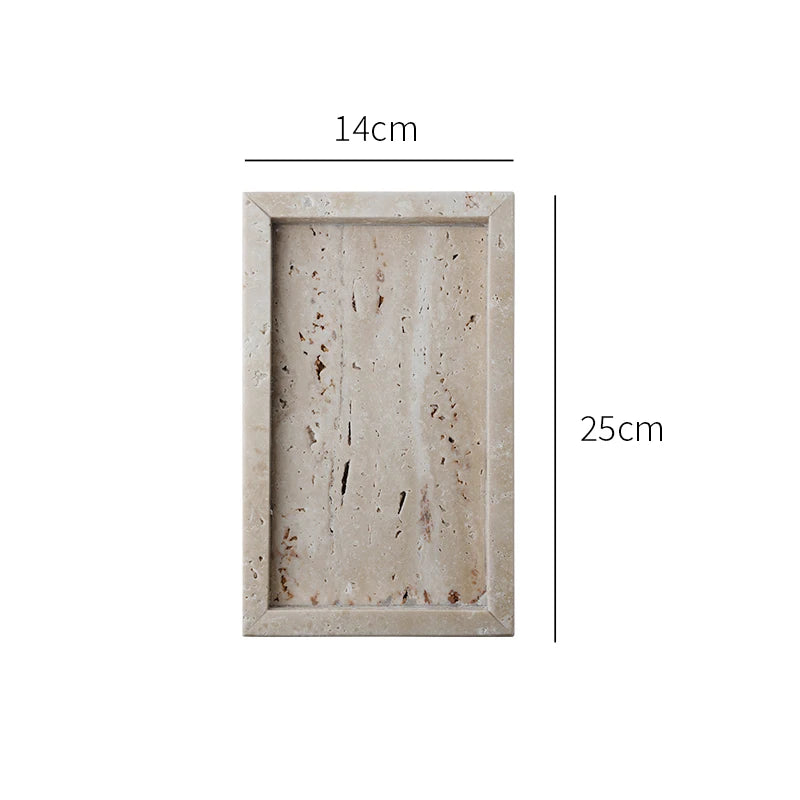 Elegant Beige Travertine Marble Tray - Perfect for Perfume, Candles, Jewelry & More | Versatile Vanity & Serving Tray for Home Decor