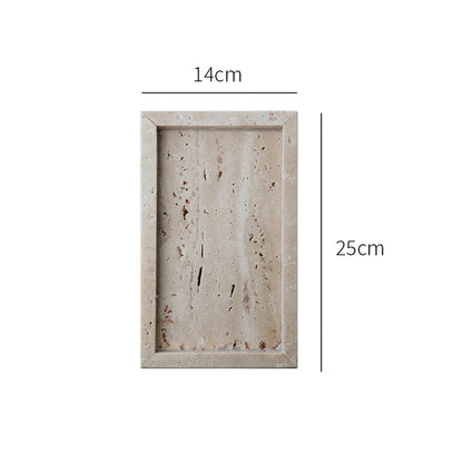 Elegant Beige Travertine Marble Tray - Perfect for Perfume, Candles, Jewelry & More | Versatile Vanity & Serving Tray for Home Decor