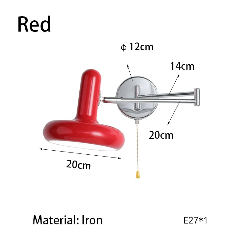 Nordic Modern Retractable Rotatable Swinging Retractable Wall Lamp Bedroom Bedside Lamp Sliding Reading and Working Lamp
