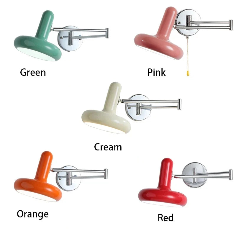 Nordic Modern Retractable Rotatable Swinging Retractable Wall Lamp Bedroom Bedside Lamp Sliding Reading and Working Lamp